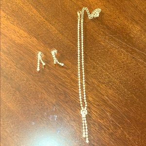 Rainstone necklace and earring set